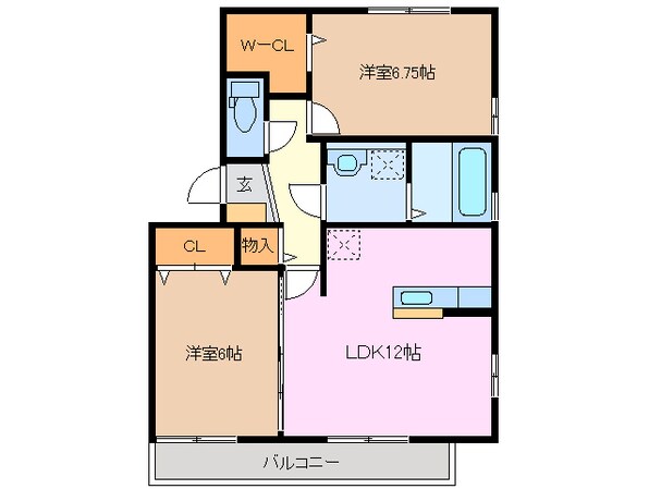 リビングタウン鈴鹿旭が丘　A棟の物件間取画像